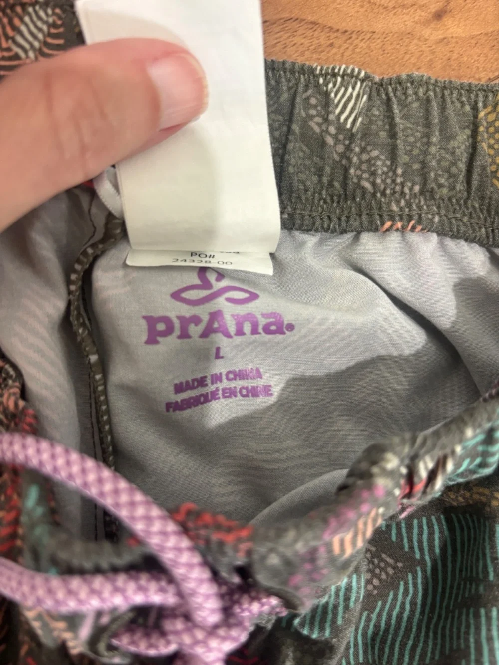 prAna Mariya Board Shorts Women Large Floral Purple Drawcord Swim Surf